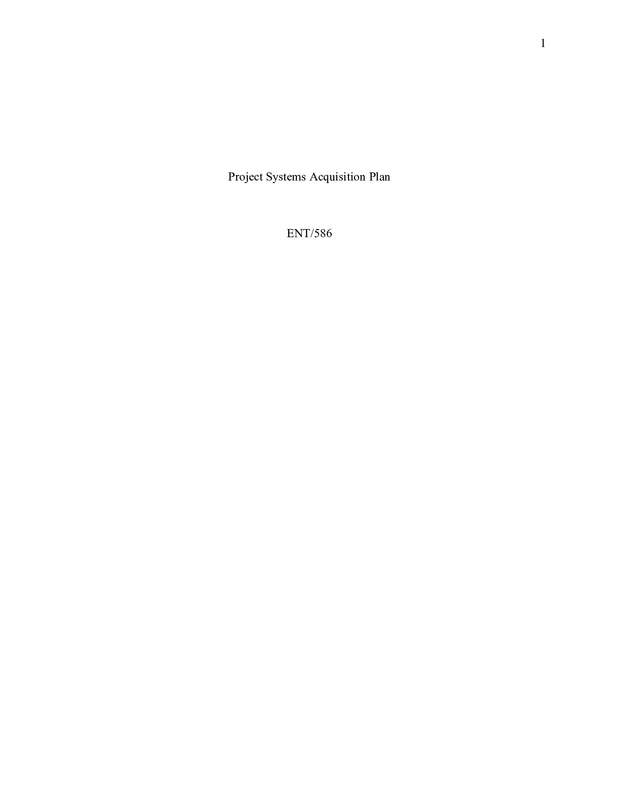 Preview image of ENT586_week3.doc  Project Systems Acquisition Plan  ENT/586  Project Systems Acquisition document